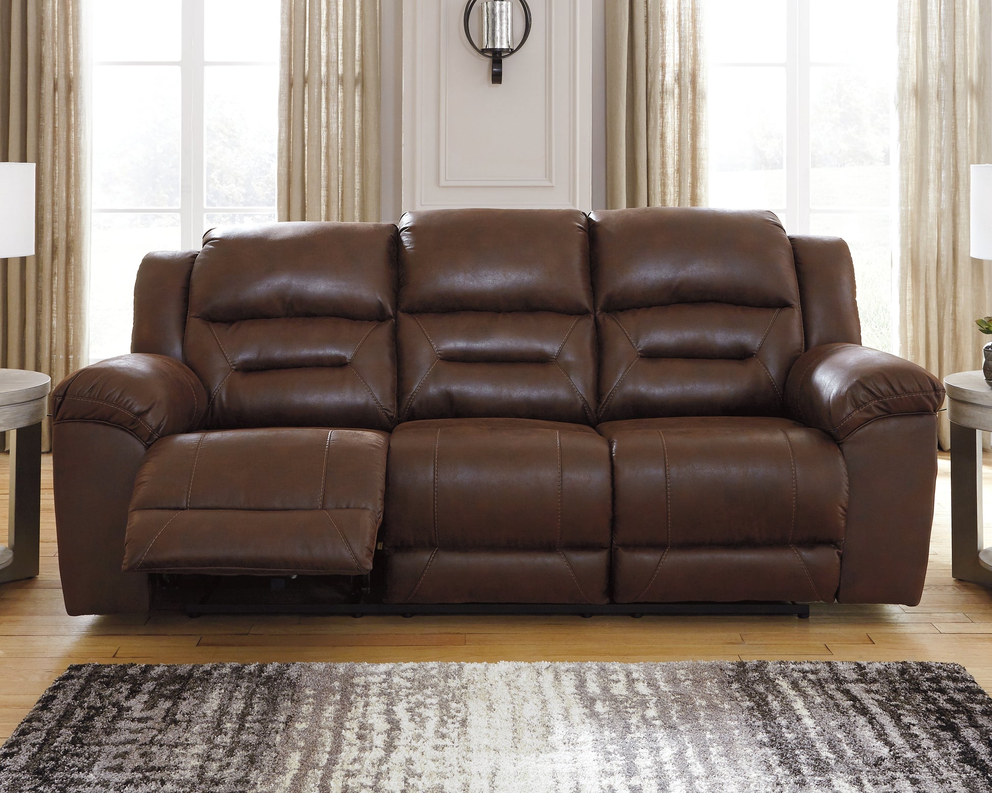 Ocala Furniture Outlet - Ashley Furniture - Stoneland Living Room - DBL REC PWR Loveseat w/Console / Fossil - 3990596