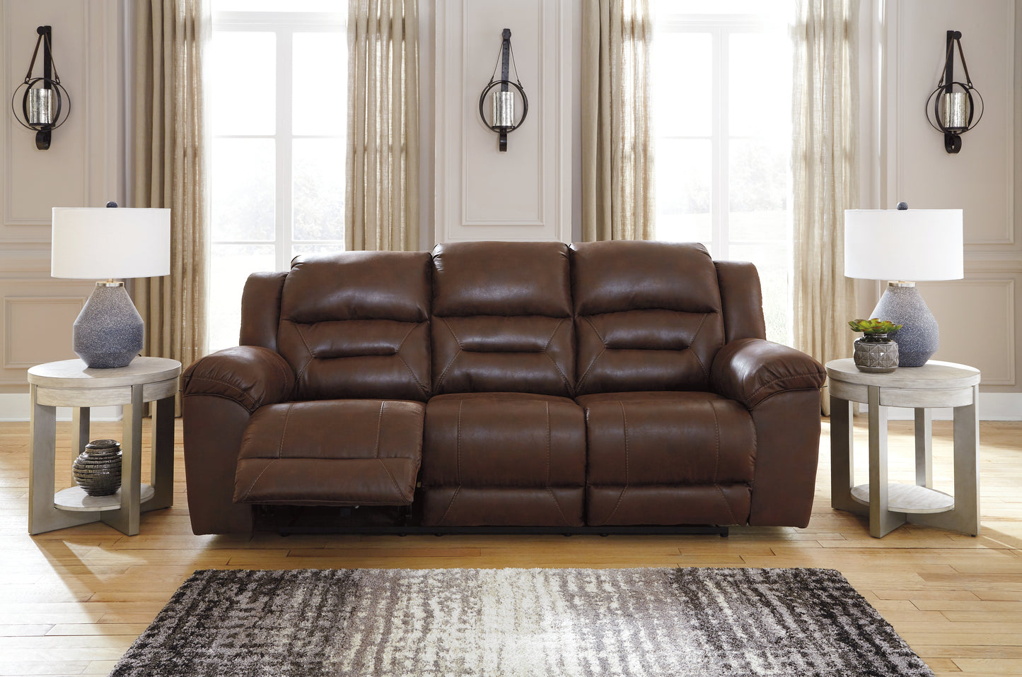 Ocala Furniture Outlet - Ashley Furniture - Stoneland Living Room - Reclining Sofa / Chocolate - 3990488