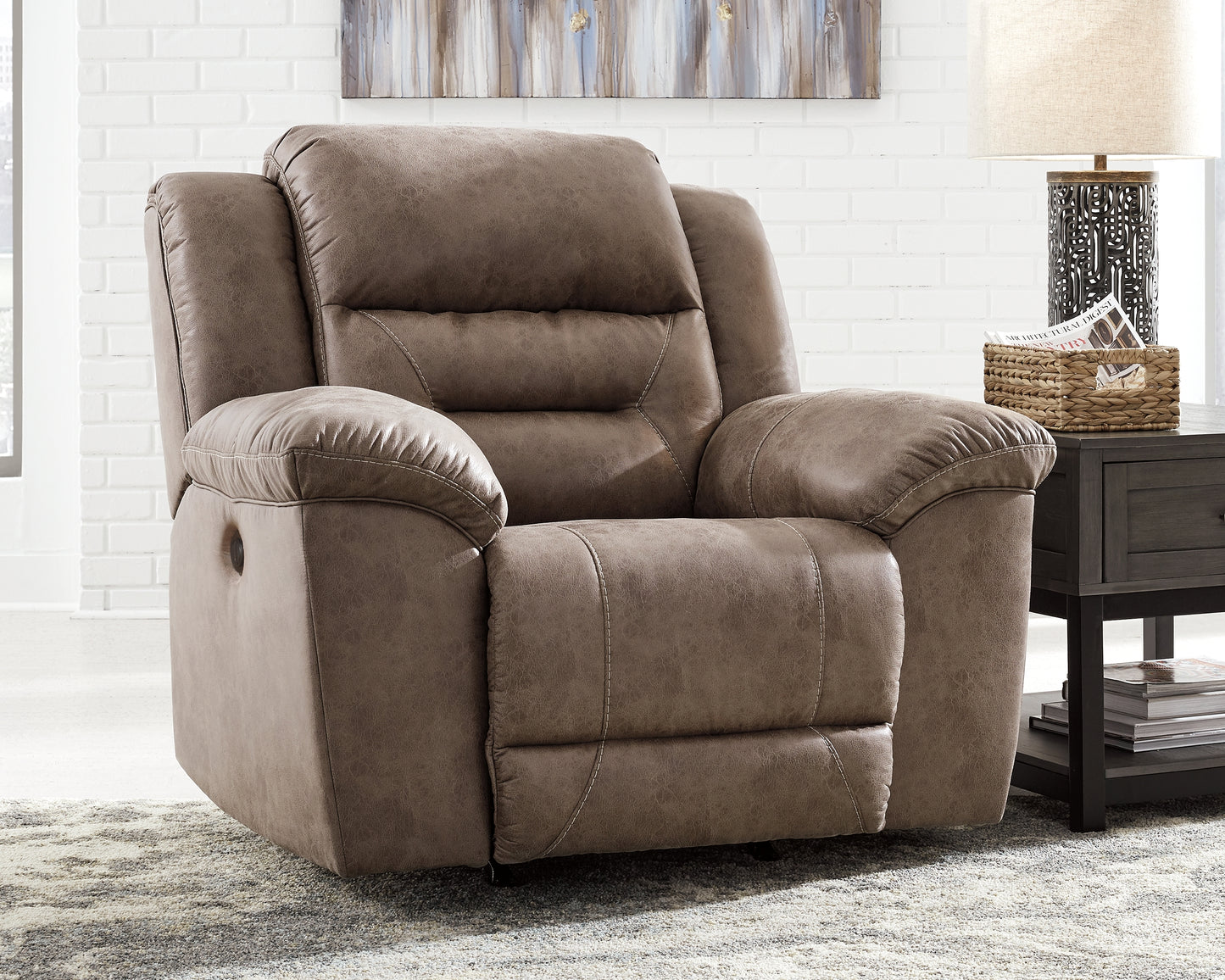 Ocala Furniture Outlet - Ashley Furniture - Stoneland Living Room - Power Rocker Recliner / Fossil - 3990598