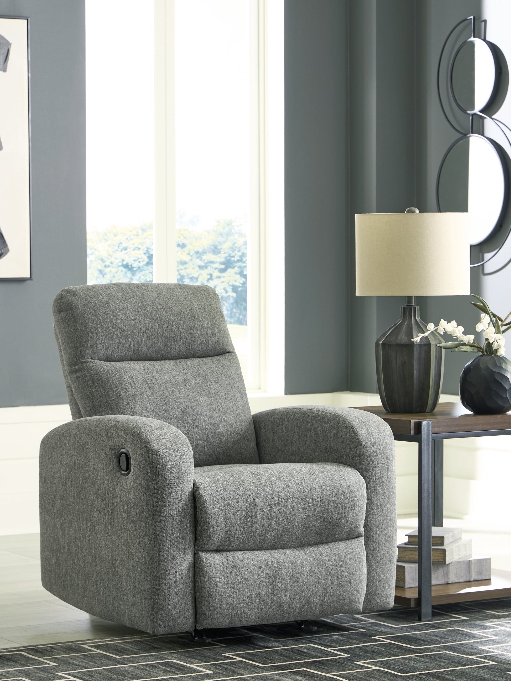 Ocala Furniture Outlet - Ashley Furniture - Gauntlet Living Room - DBL Rec Loveseat w/Console / Sterling - PC4220494