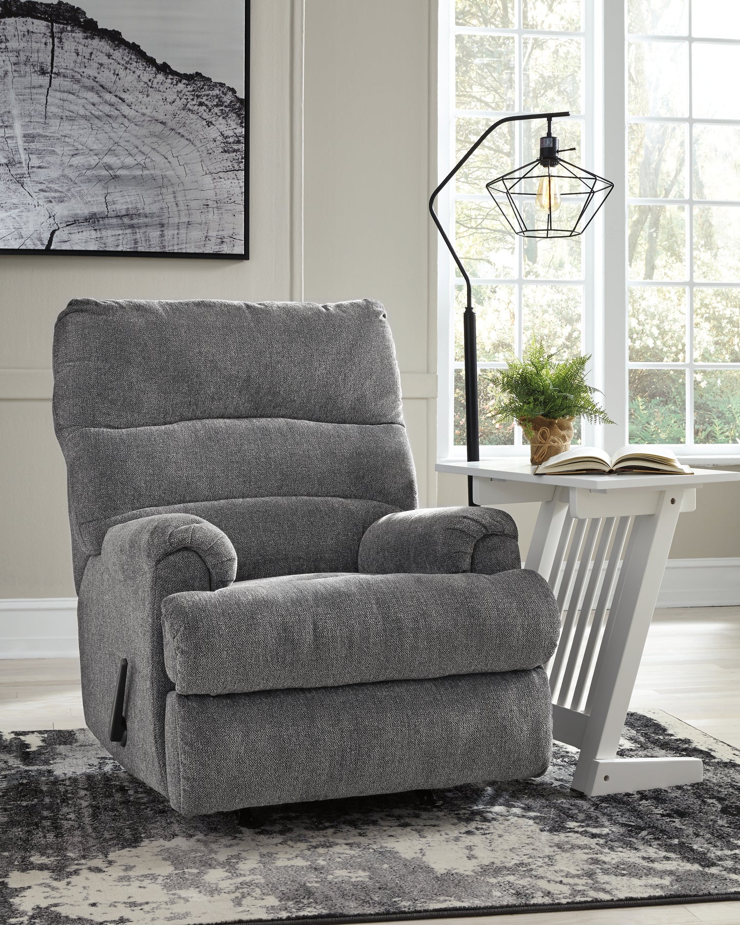 Ocala Furniture Outlet - Ashley Furniture - Man Fort Living Room - Rocker Recliner / Graphite - 4660525