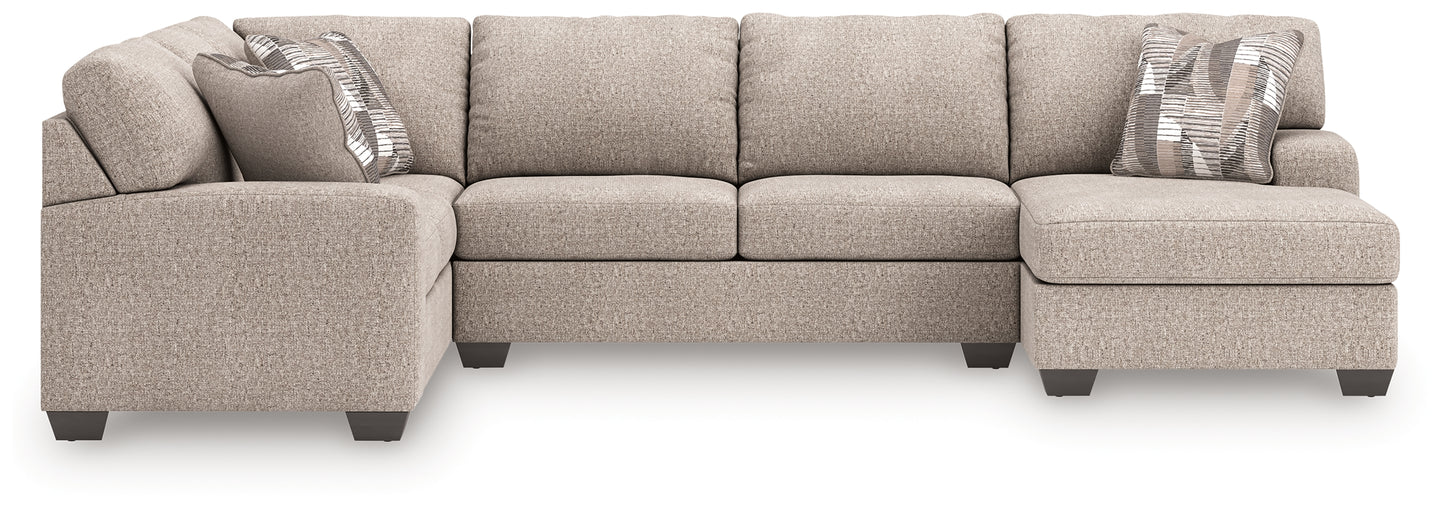 Ocala Furniture Outlet - Ashley Furniture - Newellen Sectional - LAF 3-Piece Sectional with Chaise / Hemp - 48404S6