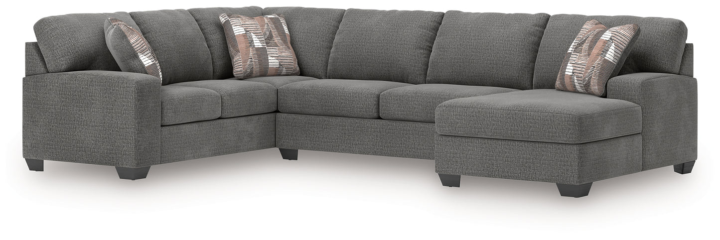 Ocala Furniture Outlet - Ashley Furniture - Newellen Sectional - LAF 3-Piece Sleeper Sectional with Chaise / Greystone - 48405S6