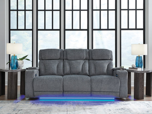 Ocala Furniture Outlet - Ashley Furniture - Studio Cave Living Room - PWR REC Loveseat/CON/ADJ HDRST / Steel - PC4980218