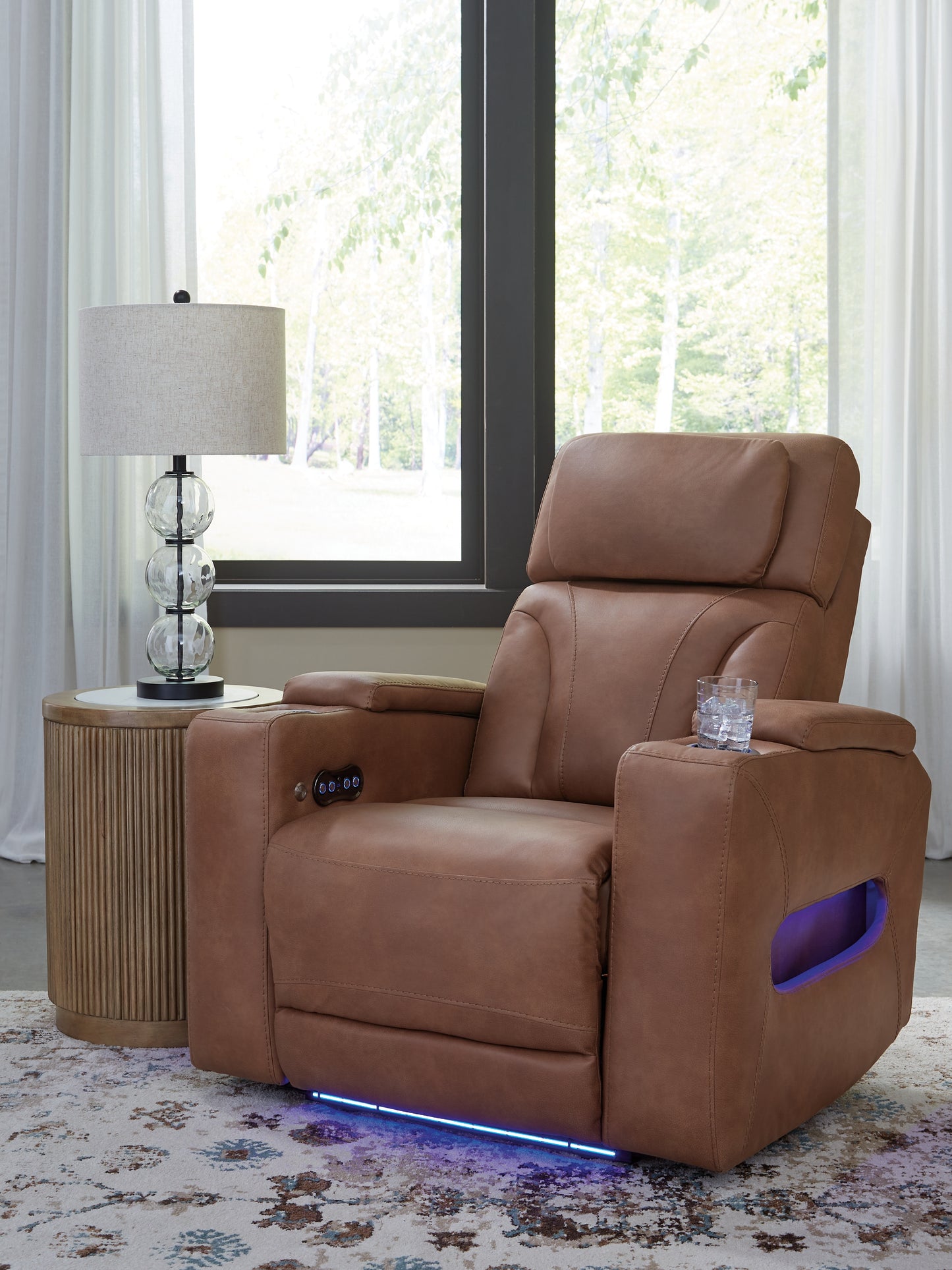 Ocala Furniture Outlet - Ashley Furniture - Clean-Slate Living Room - PWR Recliner/ADJ Headrest / Caramel - PC5010113