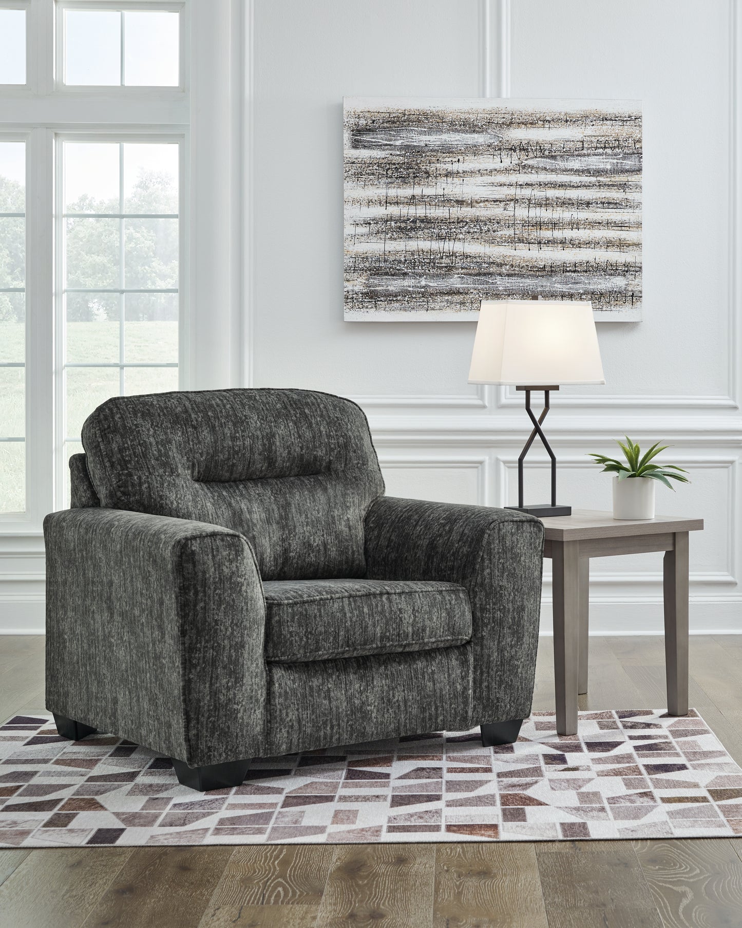 Ocala Furniture Outlet - Ashley Furniture - Lonoke Living Room - Chair and a Half / Gunmetal - 5050423