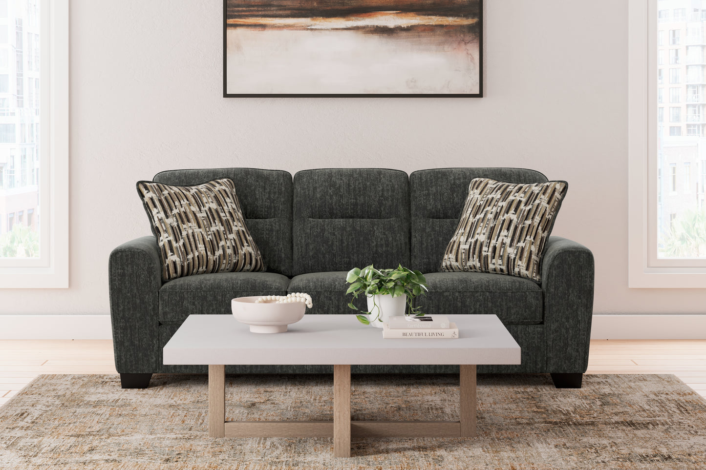 Ocala Furniture Outlet - Ashley Furniture - Lonoke Living Room - Sofa / Gunmetal - 5050438