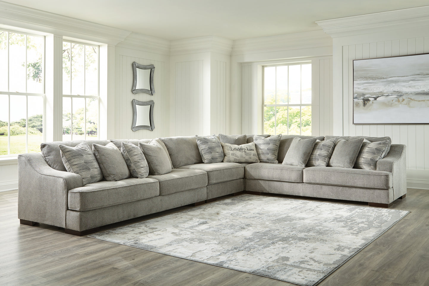 Ocala Furniture Outlet - Ashley Furniture - Bayless Sectional - LAF 4-Piece Sectional / Smoke - 52304S2