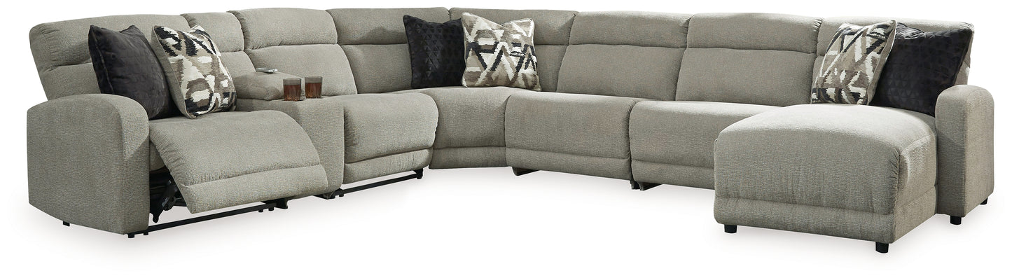 Ocala Furniture Outlet - Ashley Furniture - Colleyville Sectional - 7-Piece Power Reclining Sectional with Chaise / Stone - 54405S32