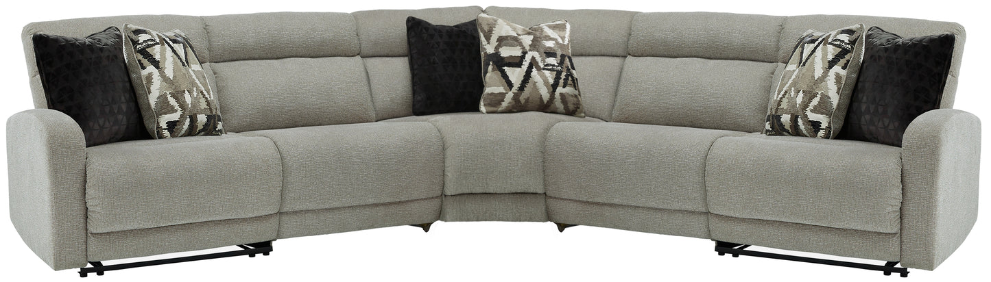 Ocala Furniture Outlet - Ashley Furniture - Colleyville Sectional - 5-Piece Power Reclining Sectional / Stone - 54405S6