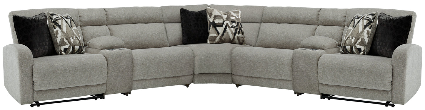 Ocala Furniture Outlet - Ashley Furniture - Colleyville Sectional - 7-Piece Power Reclining Sectional with Chaise / Stone - 54405S32