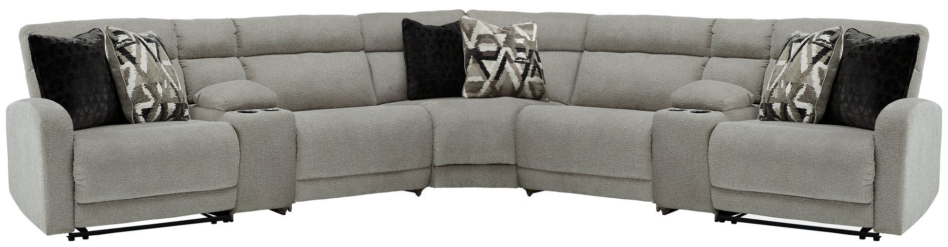 Ocala Furniture Outlet - Ashley Furniture - Colleyville Sectional - 7-Piece Power Reclining Sectional with Chaise / Stone - 54405S32