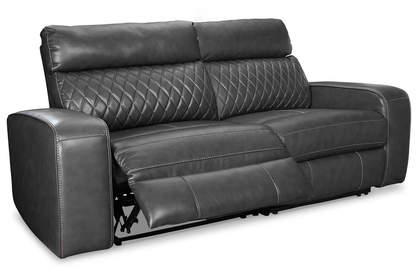 Ocala Furniture Outlet - Ashley Furniture - Samperstone Sectional - 2-Piece Power Reclining Sectional Loveseat / Gray - 55203S5