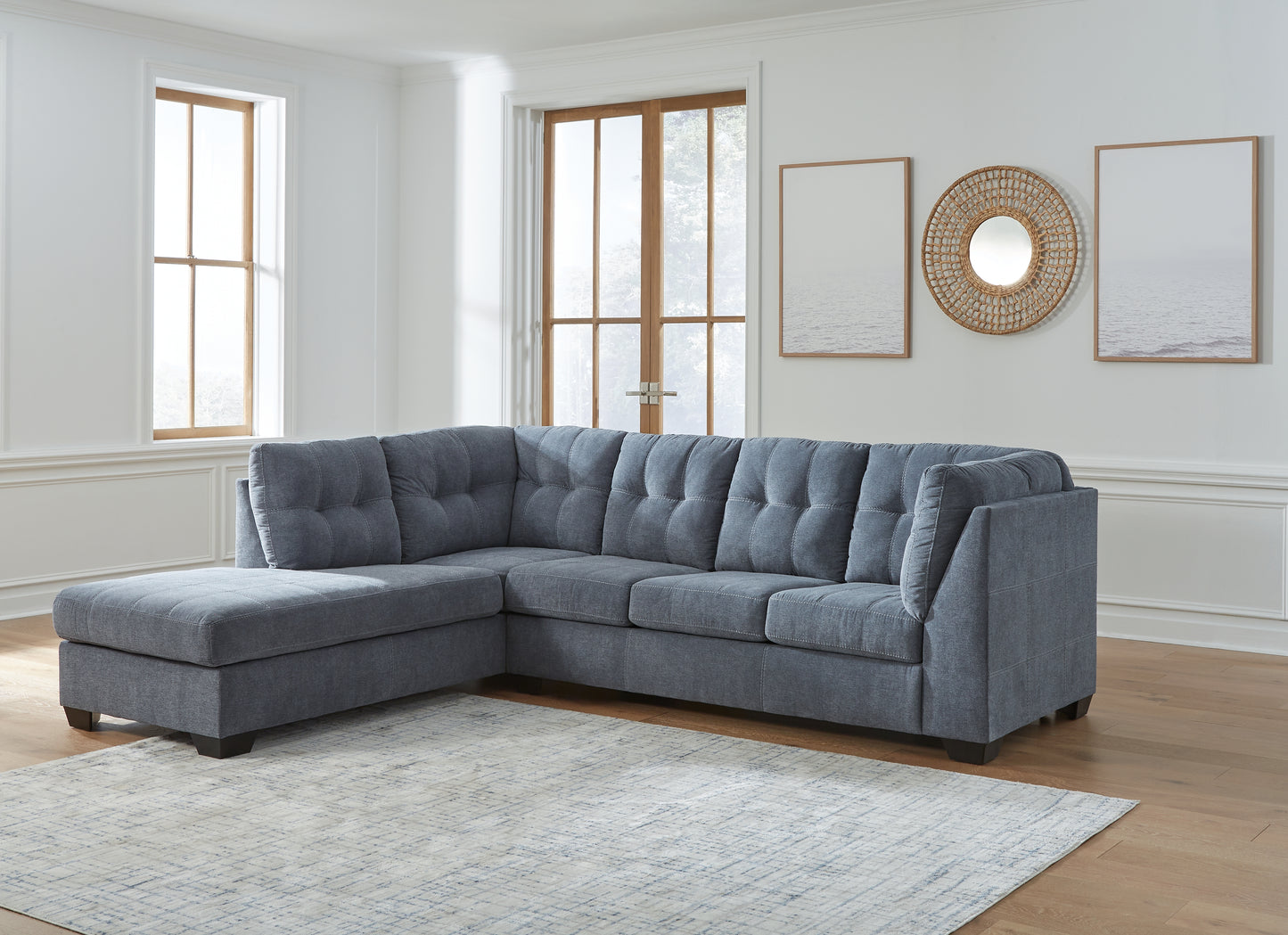 Ocala Furniture Outlet - Ashley Furniture - Marleton Sectional - RAF 2-Piece Sectional with Chaise / Denim - 55303S1