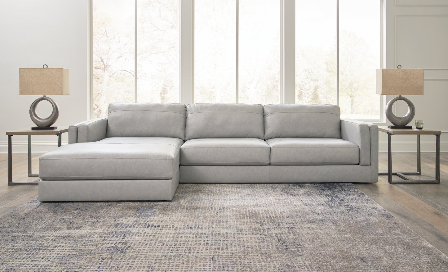 Ocala Furniture Outlet - Ashley Furniture - Amiata Sectional - RAF 2-Piece Sectional with Chaise / Glacier - 57404S1
