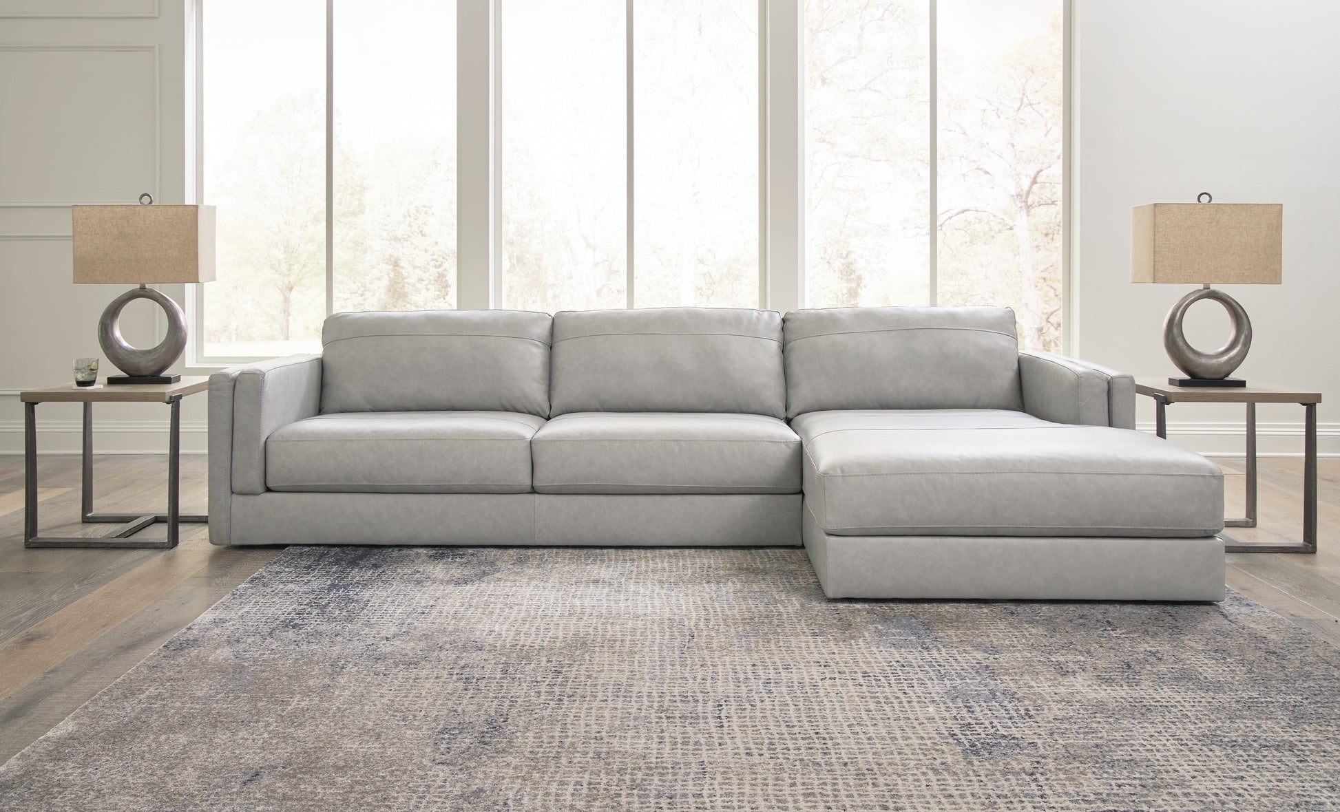 Ocala Furniture Outlet - Ashley Furniture - Amiata Sectional - RAF 2-Piece Sectional with Chaise / Glacier - 57404S1