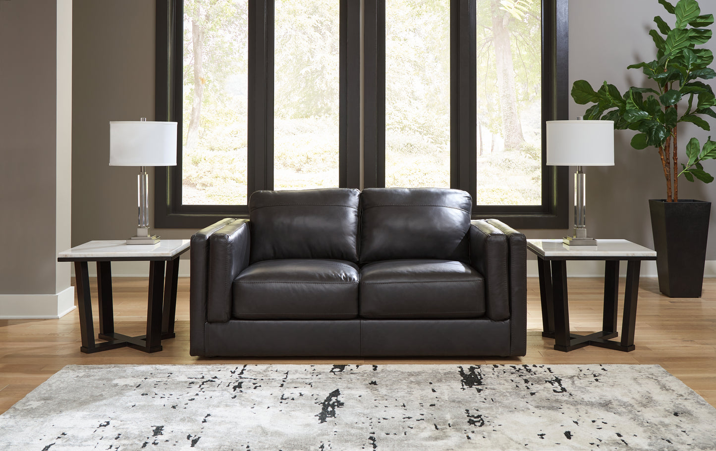 Ocala Furniture Outlet - Ashley Furniture - Amiata Living Room - Loveseat / Onyx - 5740535