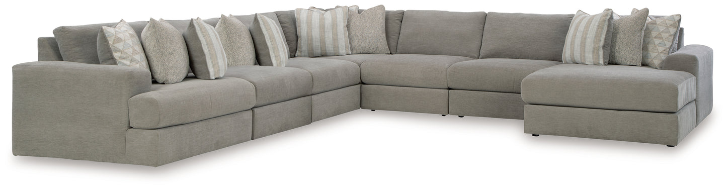 Ocala Furniture Outlet - Ashley Furniture - Avaliyah Sectional - RAF 7-Piece Sectional with Chaise / Ash - 58103S10