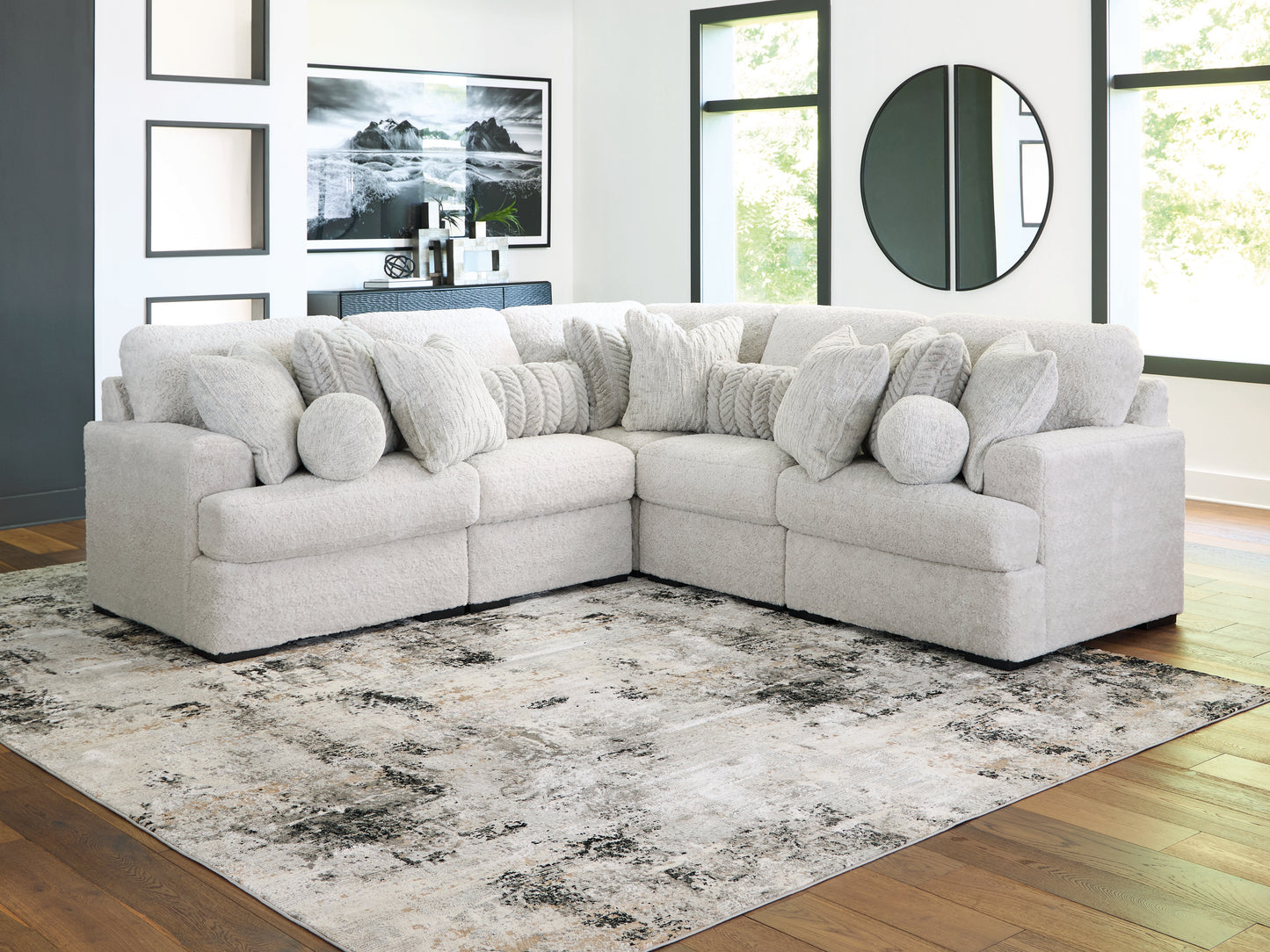Ocala Furniture Outlet - Ashley Furniture - Cuddle Plush Sectional - RAF 5-Piece Sectional / Arctic - PC59106S2