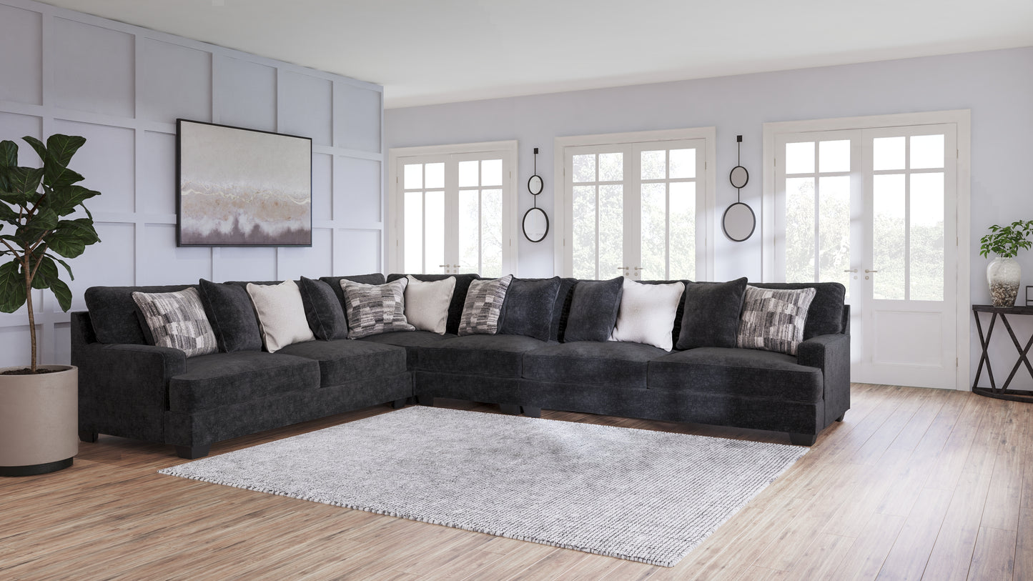 Ocala Furniture Outlet - Ashley Furniture - Lavernett Sectional - LAF 4-Piece Sectional / Charcoal - 59603S2