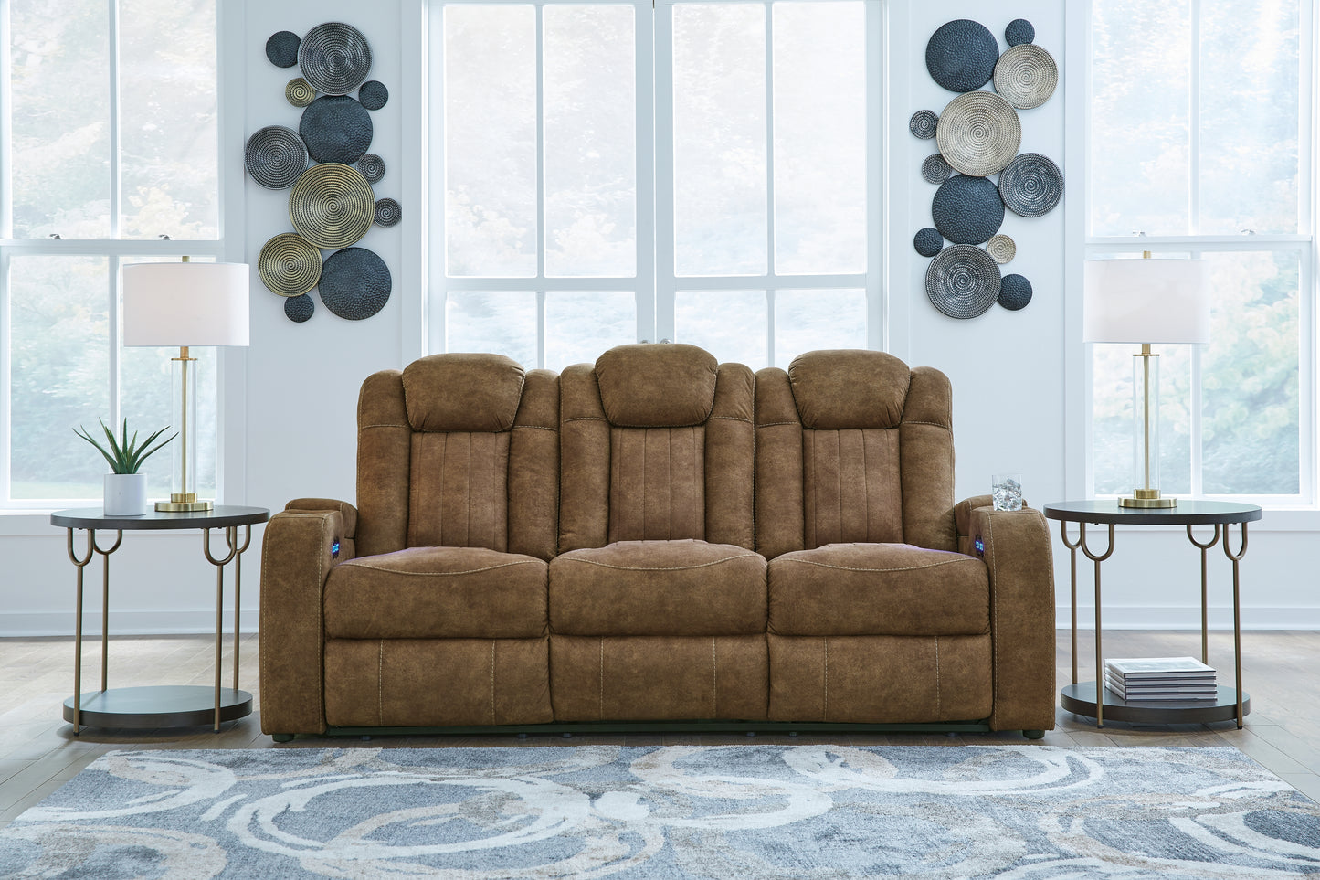 Ocala Furniture Outlet - Ashley Furniture - Wolfridge Living Room - PWR REC Sofa with ADJ Headrest / Brindle - 6070315