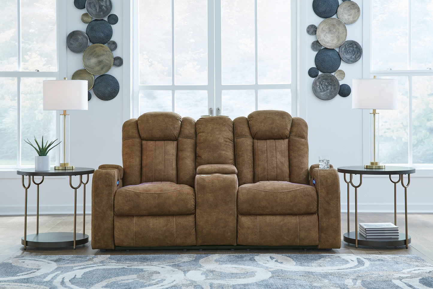Ocala Furniture Outlet - Ashley Furniture - Wolfridge Living Room - PWR REC Loveseat/CON/ADJ HDRST / Brindle - 6070318