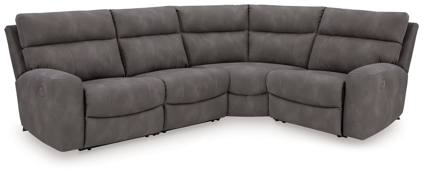 Ocala Furniture Outlet - Ashley Furniture - Next-Gen DuraPella Sectional - 4-Piece Power Reclining Sectional / Slate - 61003S4