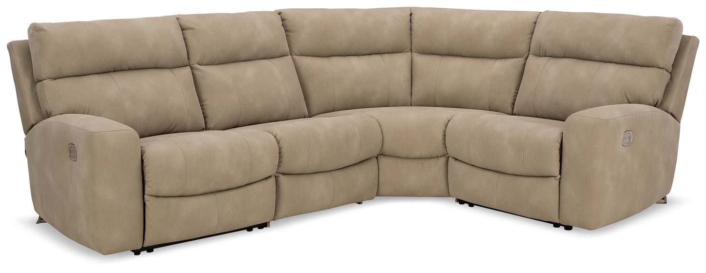 Ocala Furniture Outlet - Ashley Furniture - Next-Gen DuraPella Sectional - 4-Piece Power Reclining Sectional / Sand - 61004S4