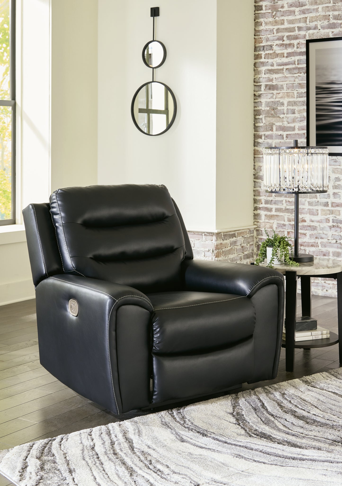 Ocala Furniture Outlet - Ashley Furniture - Warlin Living Room - PWR REC Loveseat/CON/ADJ HDRST / Black - 6110518