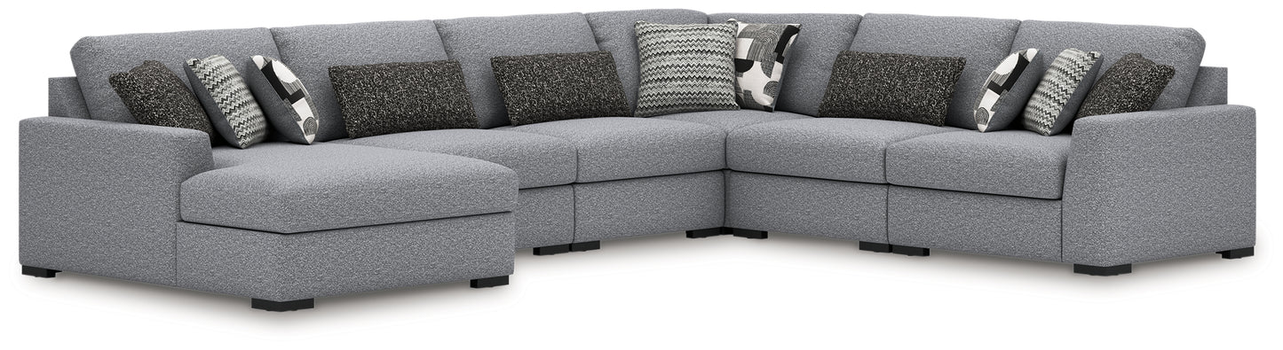 Ocala Furniture Outlet - Ashley Furniture - Bealton Sectional - RAF 6-Piece Sectional with Chaise / Salt and Pepper - 61305S13