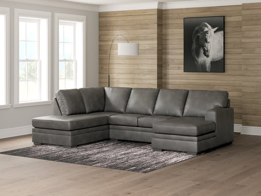 Ocala Furniture Outlet - Ashley Furniture - Lofton-Pike Sectional - RAF 2-Piece Sectional with Chaise / Shadow - PC61610S2