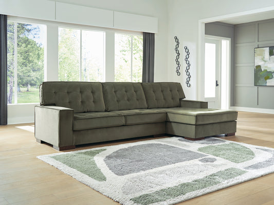 Ocala Furniture Outlet - Ashley Furniture - Caspian-Town Sectional - LAF 2-Piece Sectional with Chaise / Olive - PC61702S2