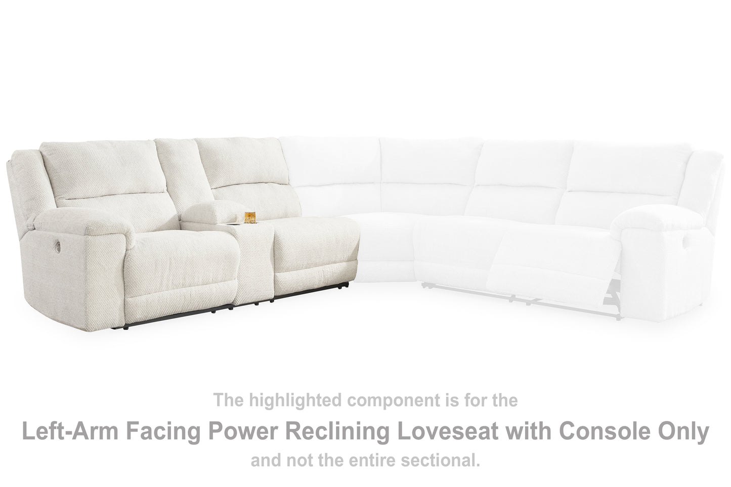Ocala Furniture Outlet - Ashley Furniture - Keensburg Sectional - RAF Reclining Power Loveseat / Linen - 6180775