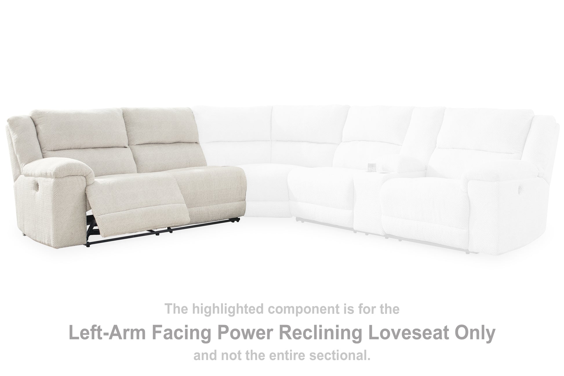 Ocala Furniture Outlet - Ashley Furniture - Keensburg Sectional - LAF Reclining Power Loveseat / Linen - 6180763