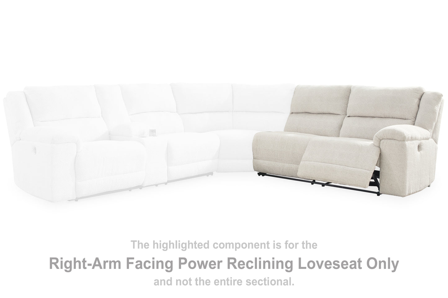 Ocala Furniture Outlet - Ashley Furniture - Keensburg Sectional - RAF Reclining Power Loveseat / Linen - 6180775