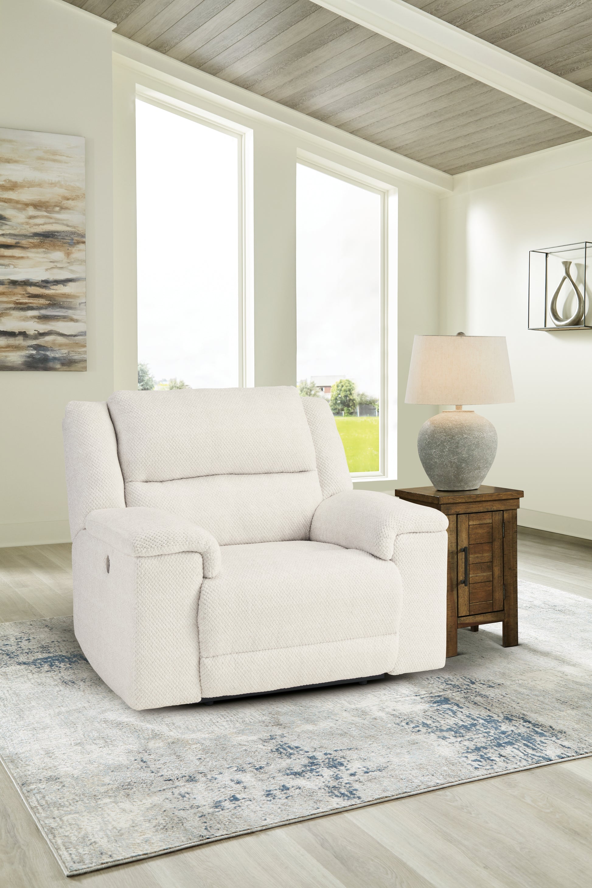 Ocala Furniture Outlet - Ashley Furniture - Keensburg Living Room - Wide Seat Power Recliner / Linen - 6180782