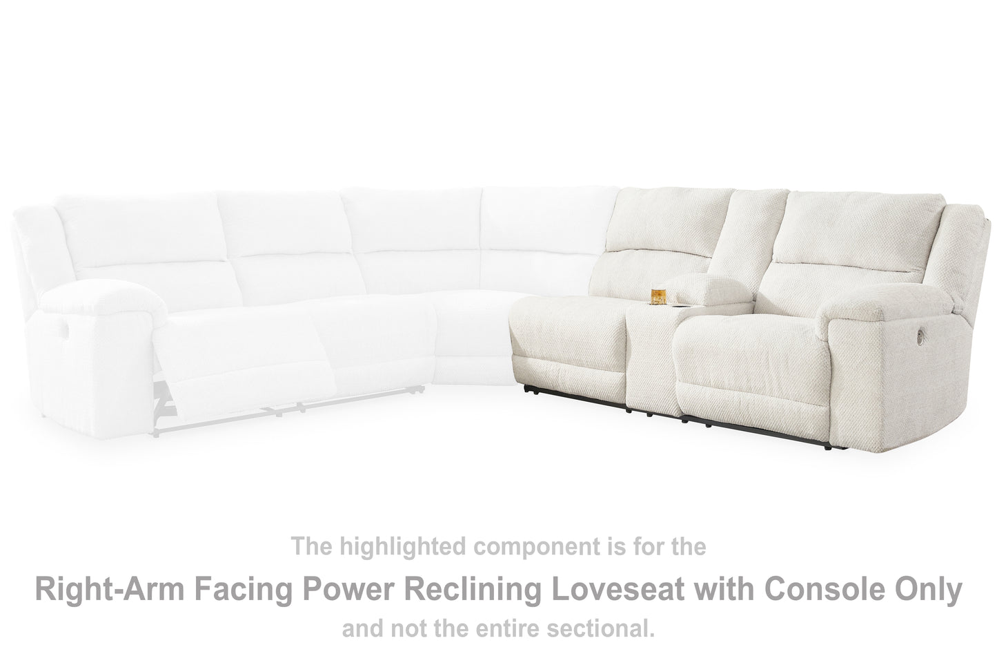 Ocala Furniture Outlet - Ashley Furniture - Keensburg Sectional - RAF DBL REC PWR CON Loveseat / Linen - 6180790