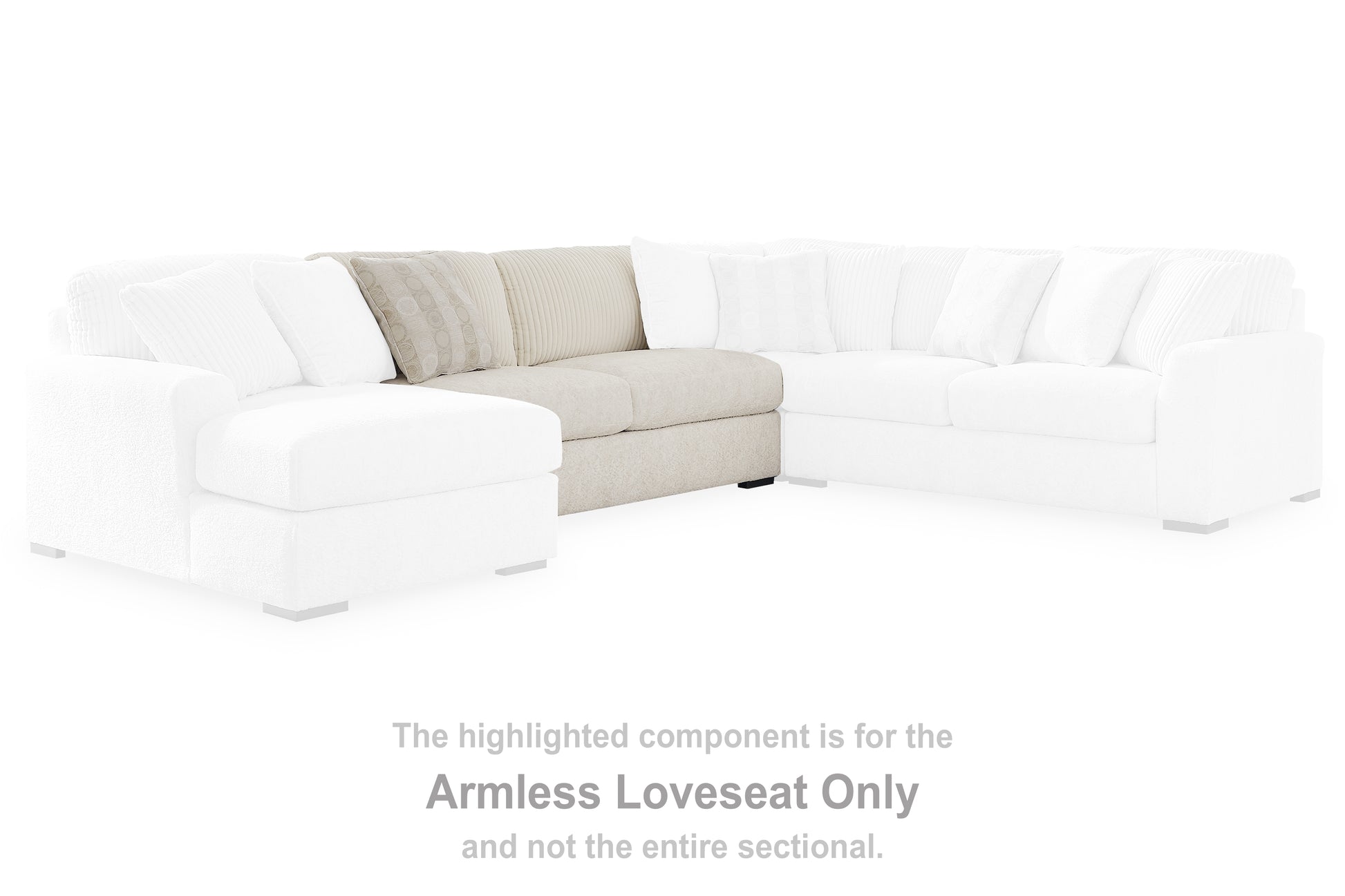 Ocala Furniture Outlet - Ashley Furniture - Chessington Sectional - Armless Loveseat / Ivory - 6190434