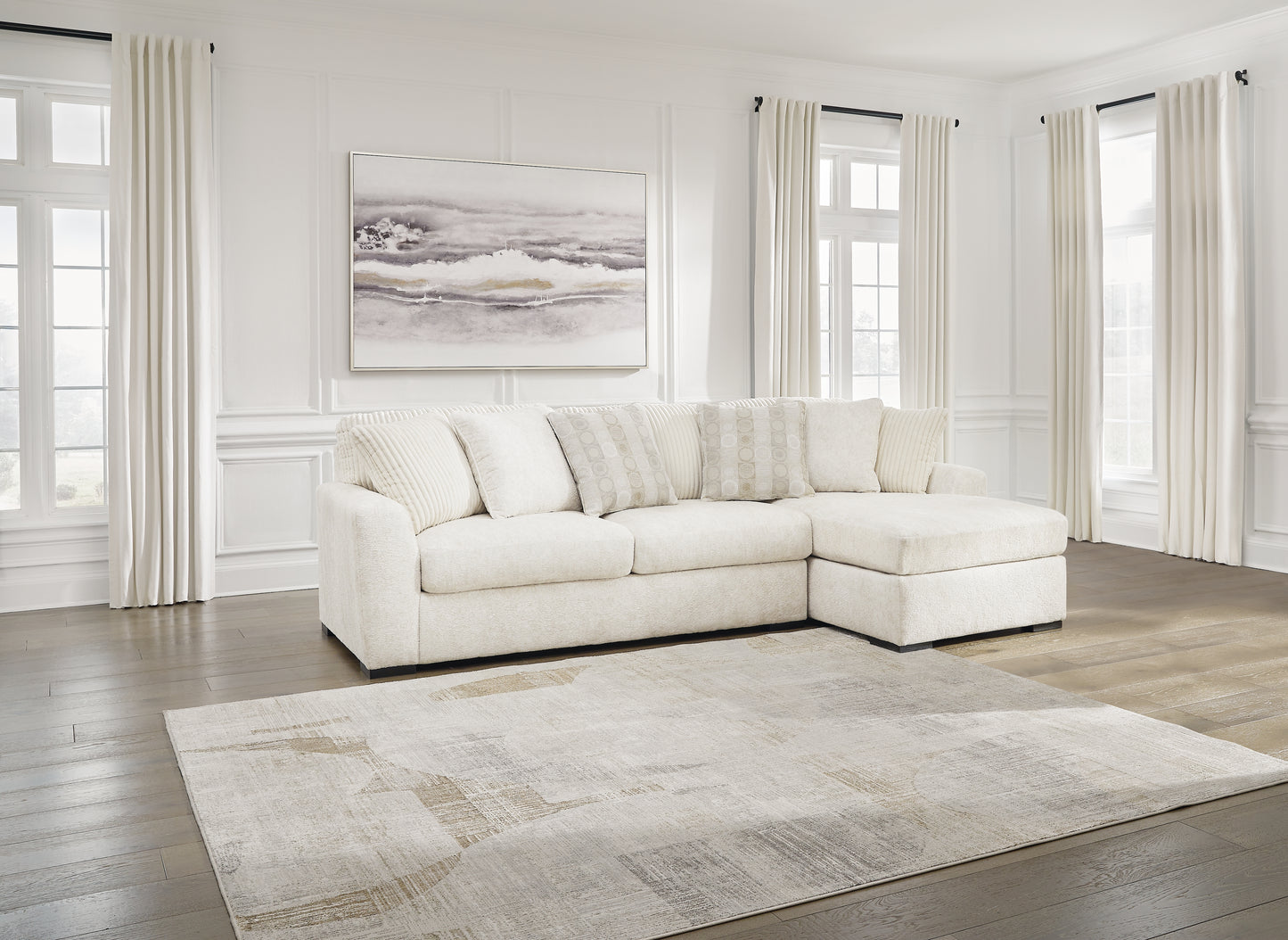 Ocala Furniture Outlet - Ashley Furniture - Chessington Sectional - LAF 2-Piece Sectional with Chaise / Ivory - 61904S2