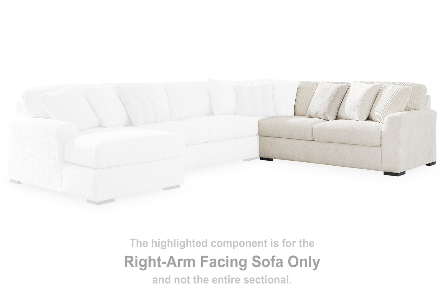 Ocala Furniture Outlet - Ashley Furniture - Chessington Sectional - RAF Sofa / Ivory - 6190467