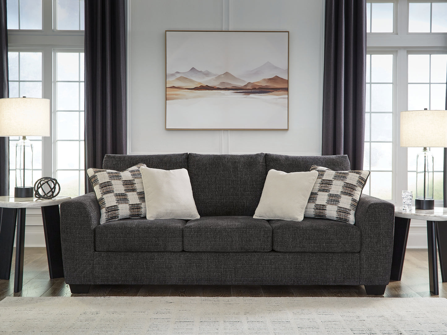 Ocala Furniture Outlet - Ashley Furniture - Loreo Living Room - Sofa / Ebony - 6310138