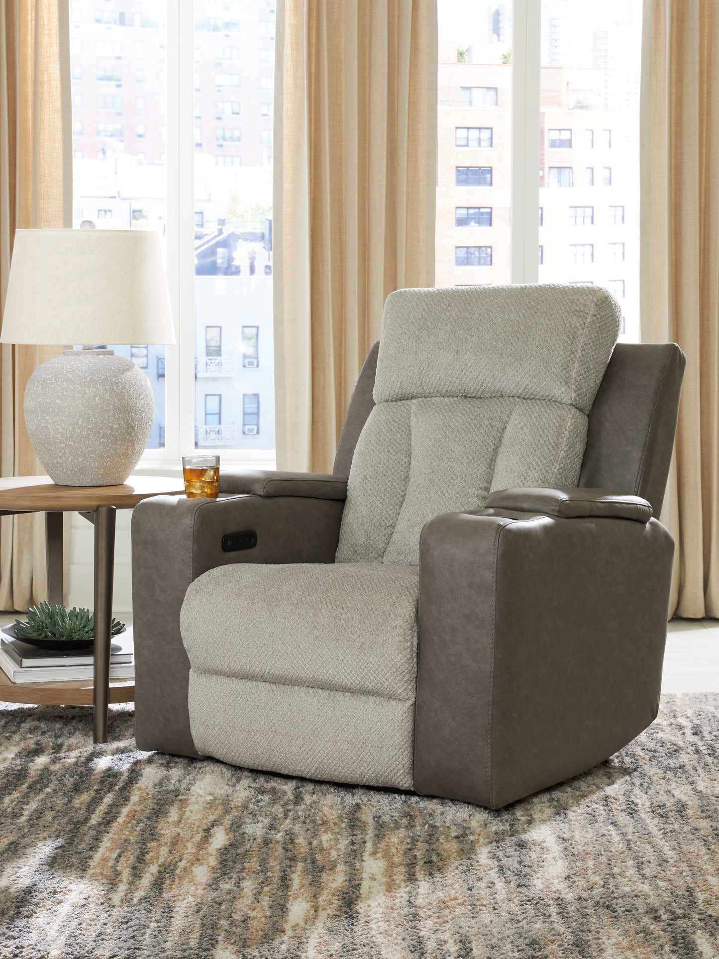 Ocala Furniture Outlet - Ashley Furniture - WhipLash Living Room - PWR Recliner/ADJ Headrest / Sisal - PC6320413