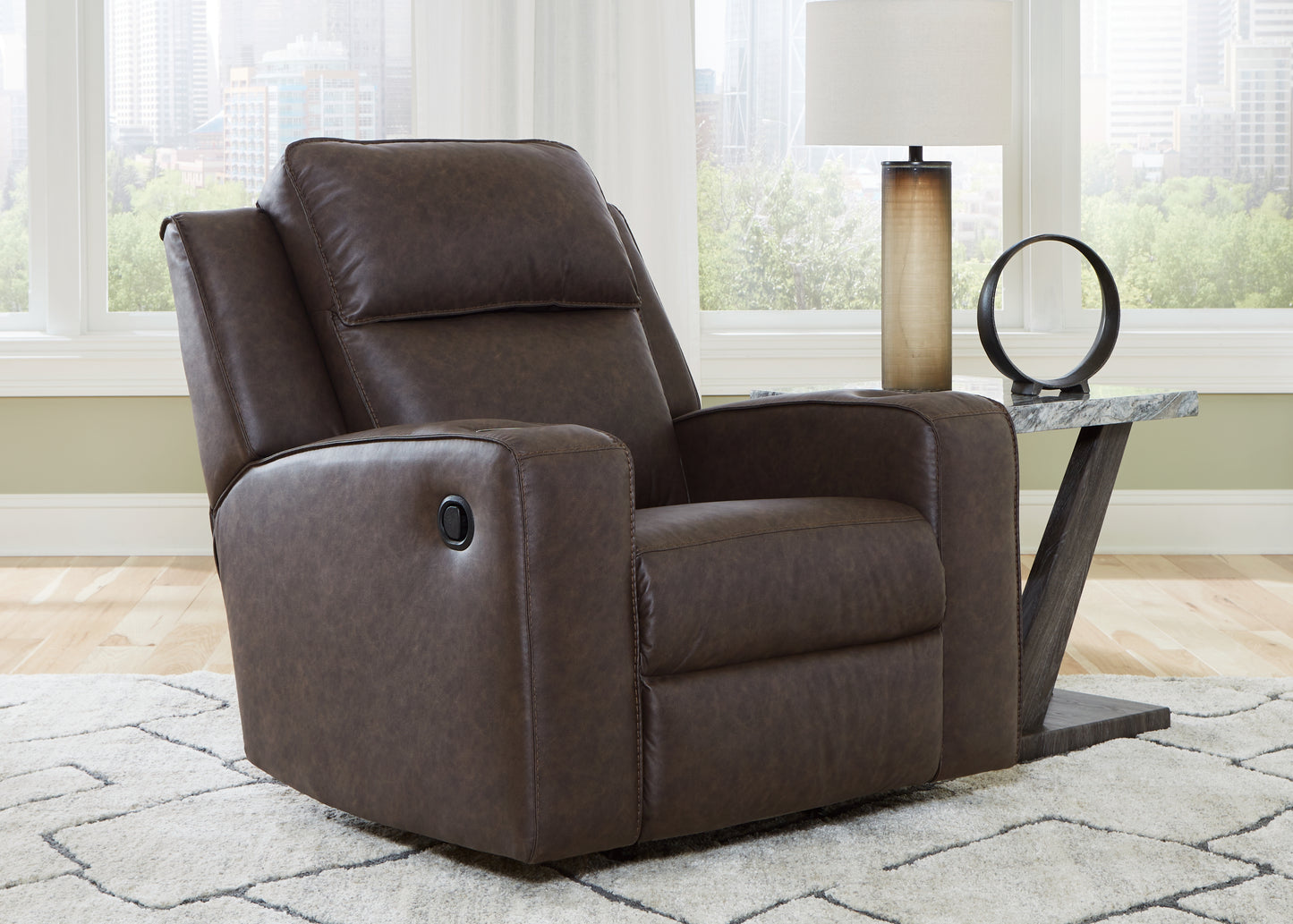 Ocala Furniture Outlet - Ashley Furniture - Lavenhorne Living Room - Rocker Recliner / Umber - 6330625