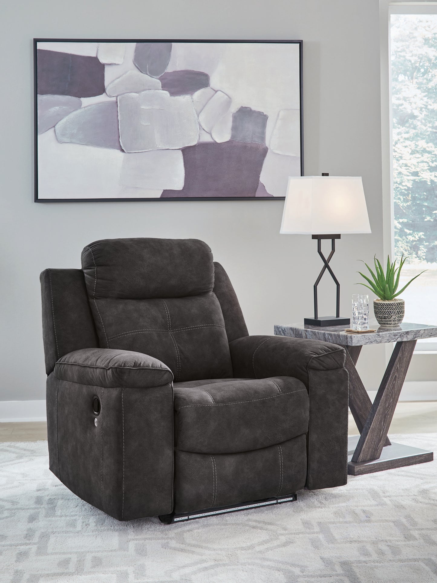 Ocala Furniture Outlet - Ashley Furniture - Brysonview Living Room - Zero Wall Recliner / Charcoal - 6360529
