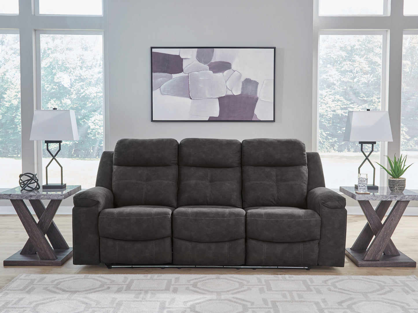 Ocala Furniture Outlet - Ashley Furniture - Brysonview Living Room - Reclining Sofa / Charcoal - 6360588