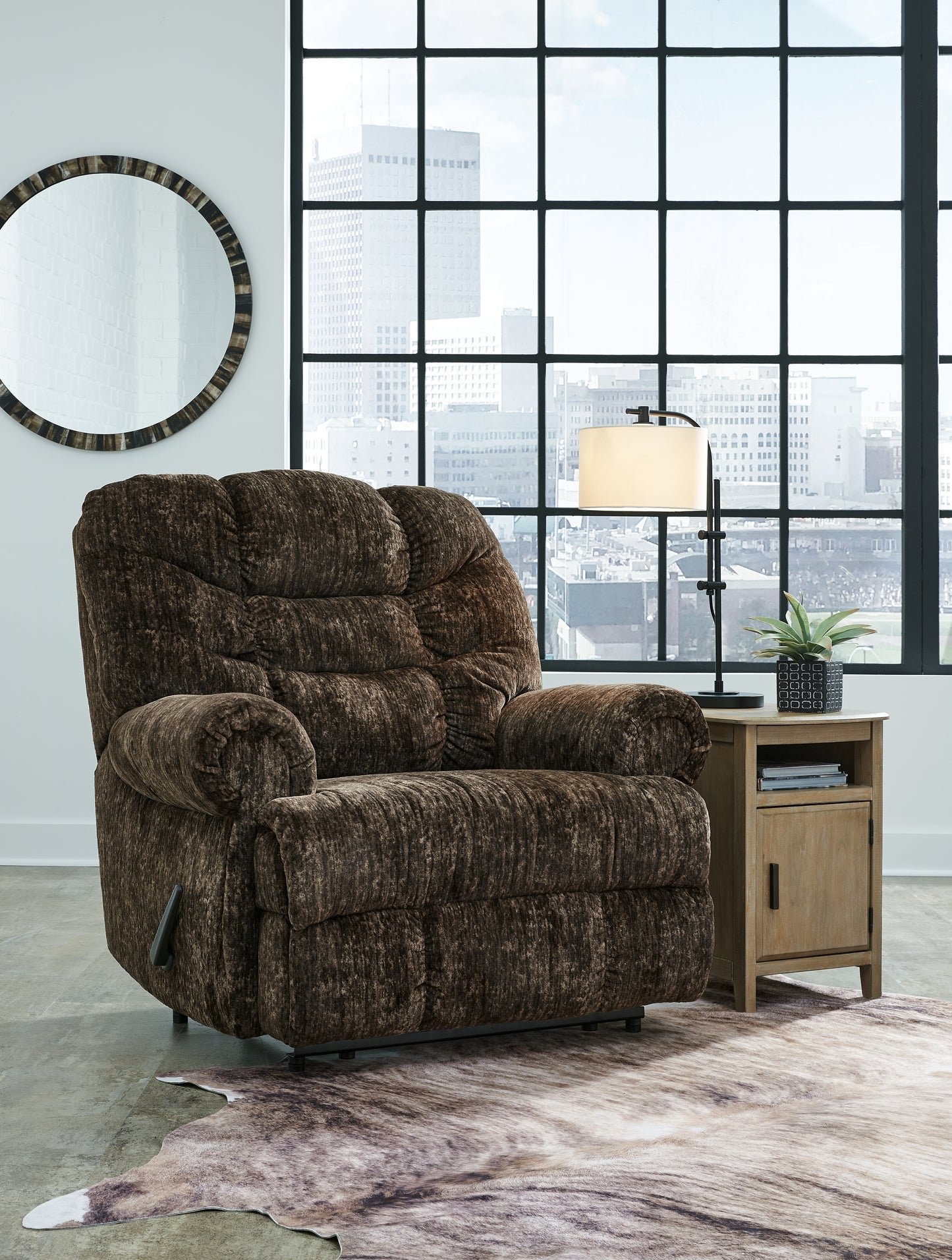 Ocala Furniture Outlet - Ashley Furniture - Movie Man Living Room - Zero Wall Recliner / Chocolate - 6380229