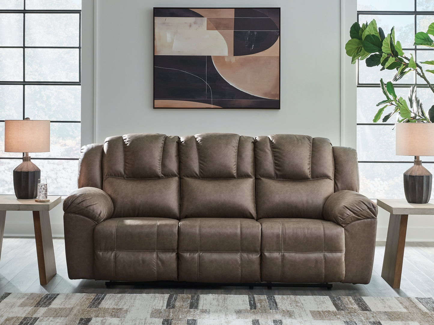 Ocala Furniture Outlet - Ashley Furniture - Lowilla Living Room - Reclining Sofa / Driftwood - PC6450688