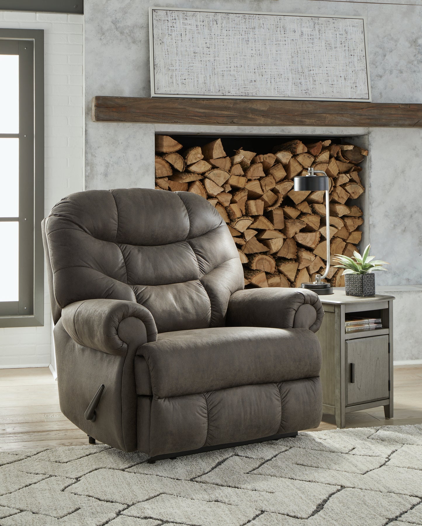 Ocala Furniture Outlet - Ashley Furniture - Camera Time Living Room - Zero Wall Recliner / Gunmetal - 6570729