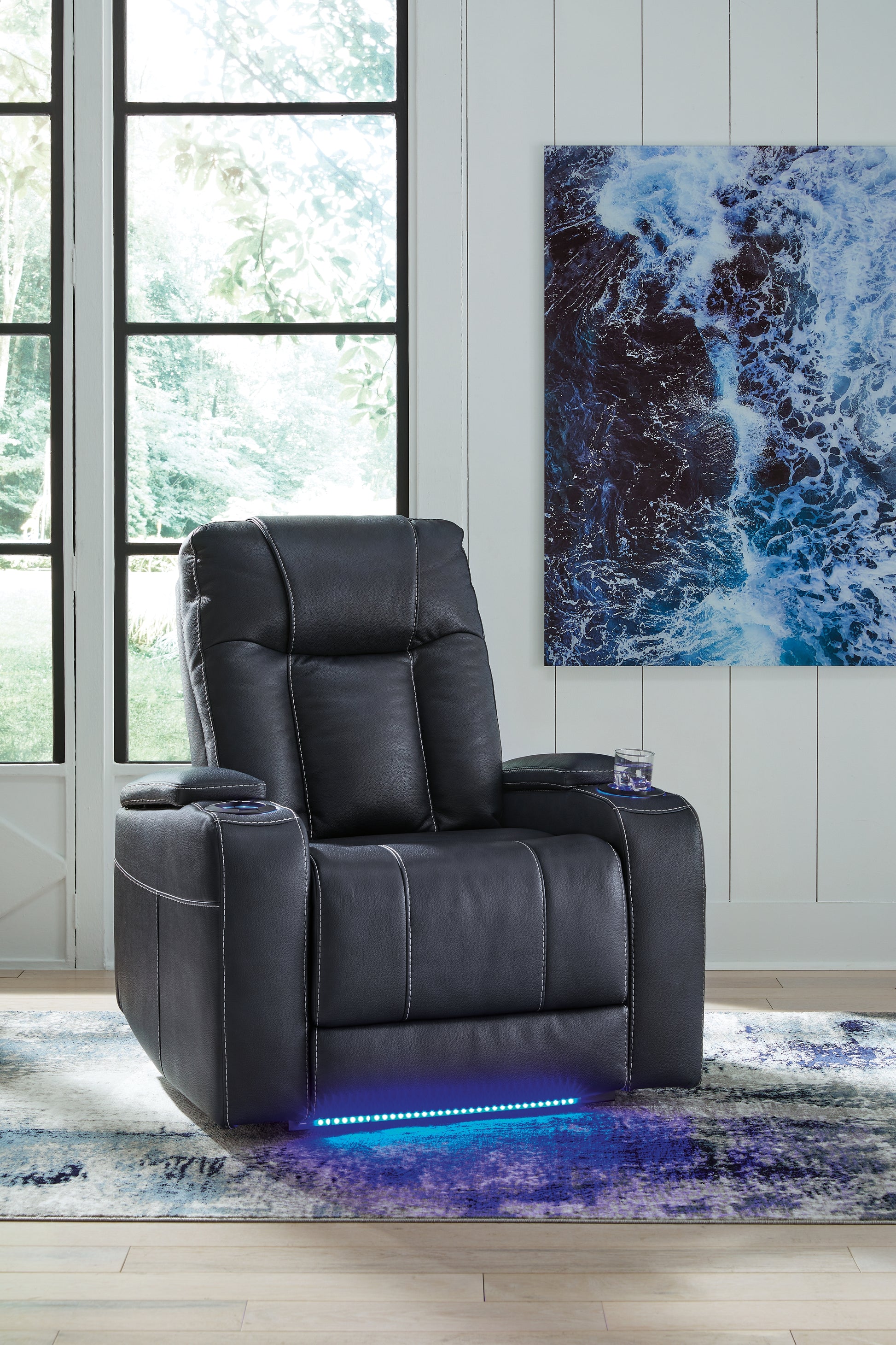 Ocala Furniture Outlet - Ashley Furniture - Feazada Living Room - PWR Recliner/ADJ Headrest / Shadow - 6620513