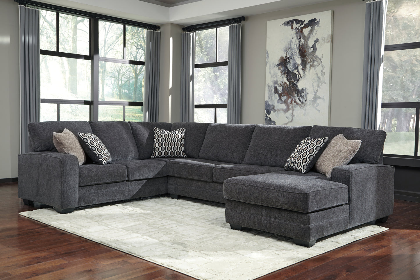 Ocala Furniture Outlet - Ashley Furniture - Tracling Sectional - LAF 3-Piece Sectional with Chaise / Slate - 72600S2